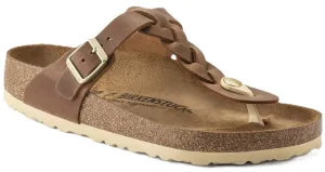 Birkenstock Gizeh Braided Sandals - Cognac Oiled Leather | Comfortable Cork Footbed