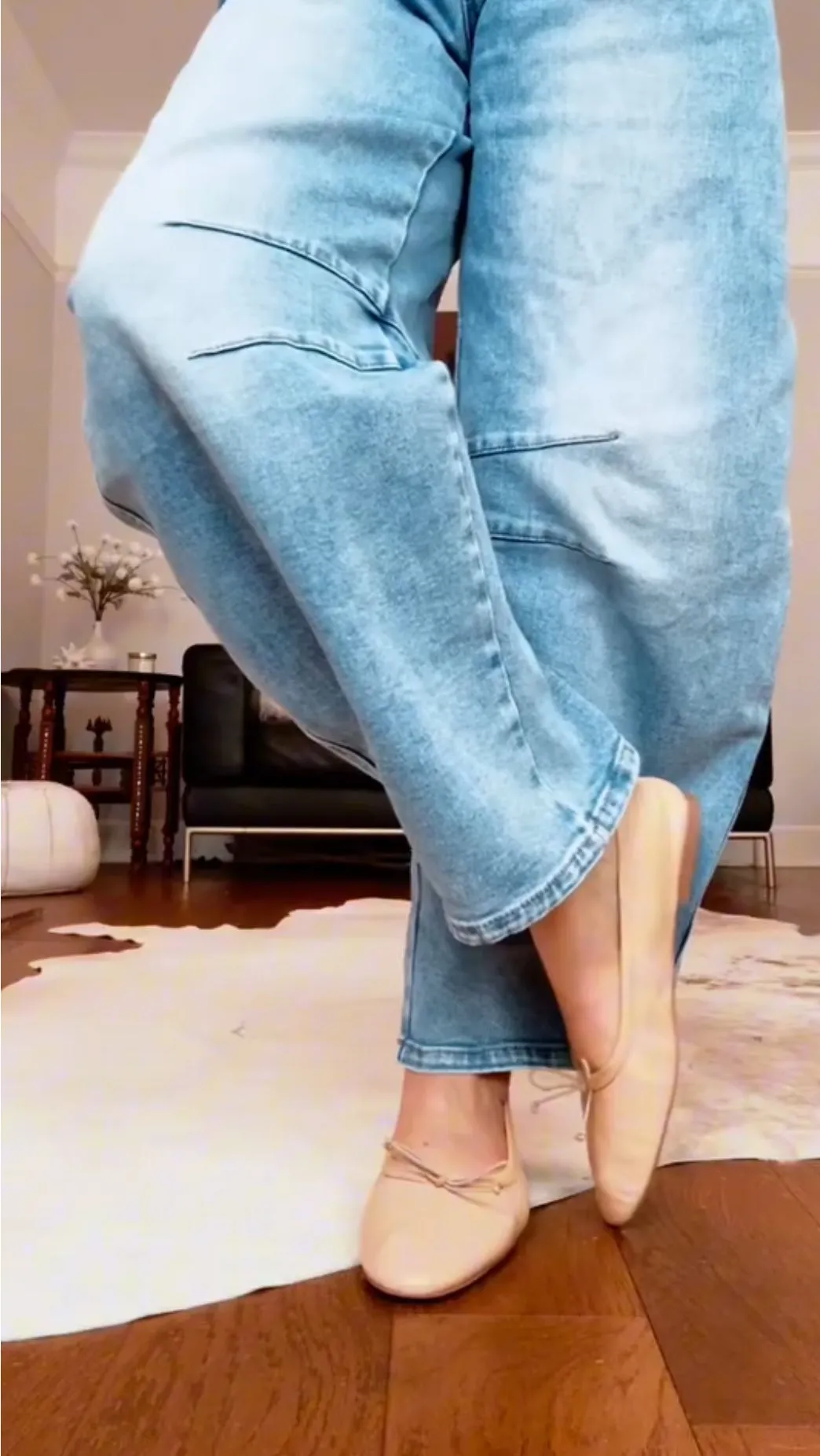 Blue Denim Barrel Leg Dungarees