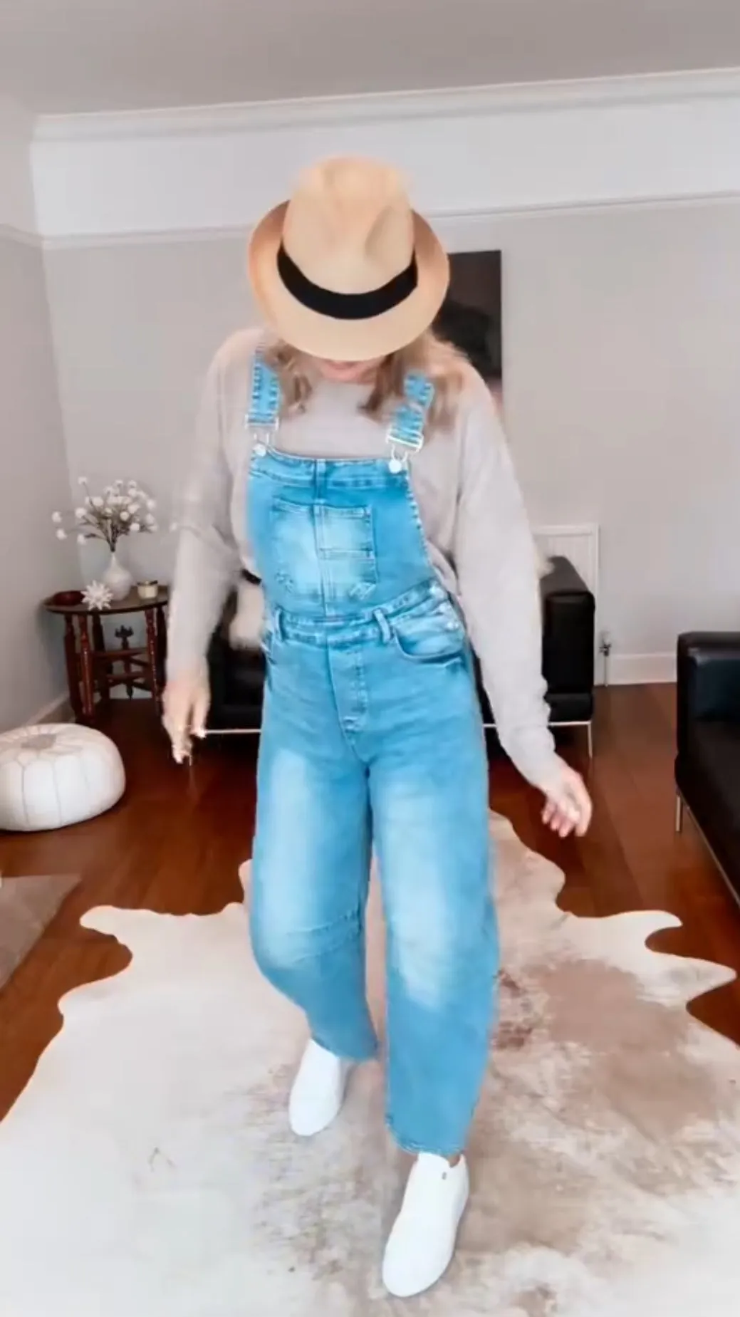 Blue Denim Barrel Leg Dungarees