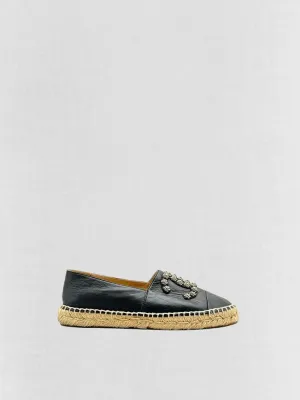 CHANEL Espadrille Black Flats 38
