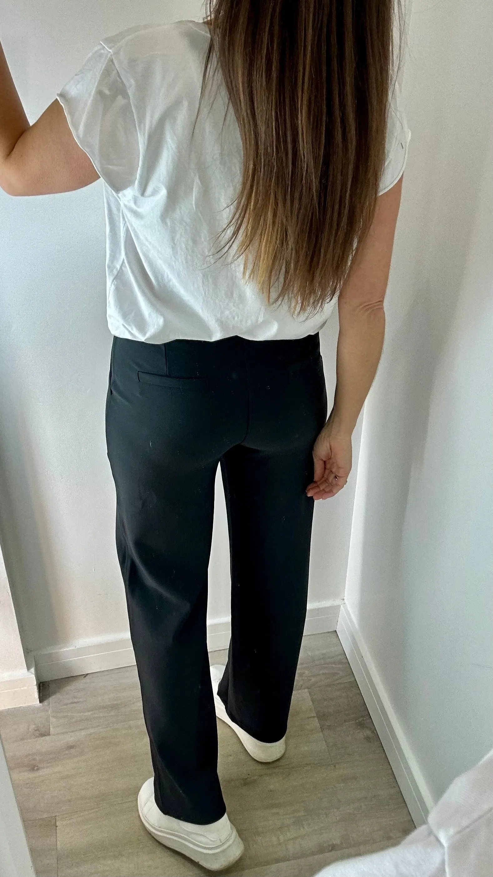 CHARCOAL GREY TAILORED STRETCHY TROUSERS