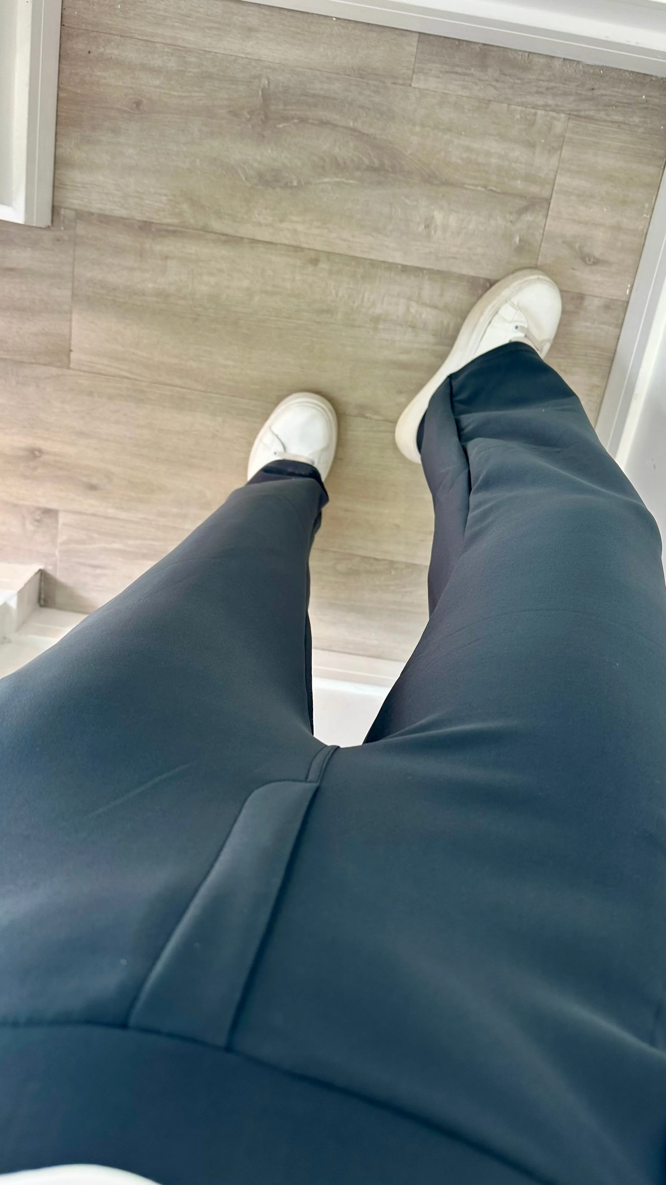CHARCOAL GREY TAILORED STRETCHY TROUSERS
