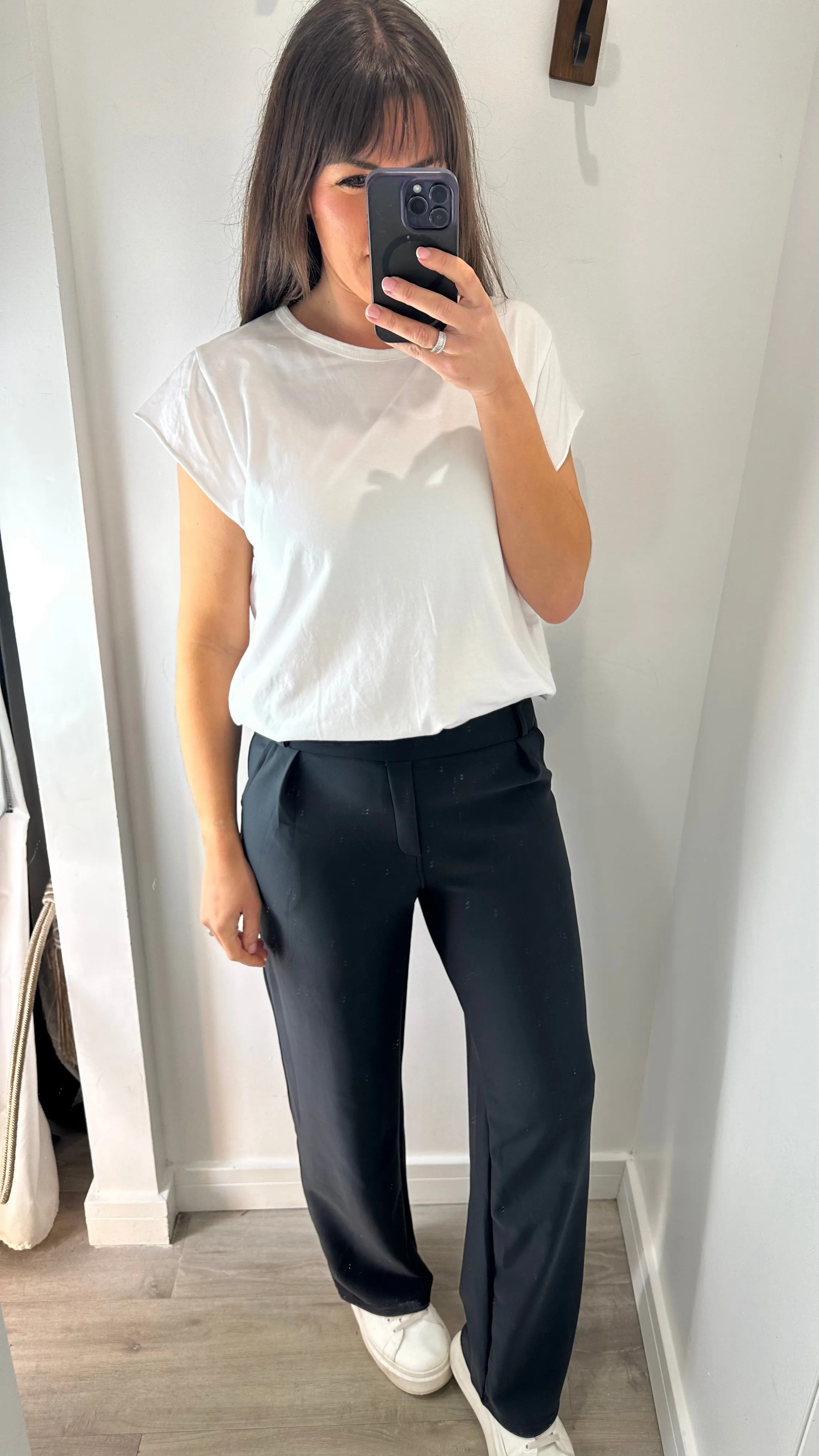 CHARCOAL GREY TAILORED STRETCHY TROUSERS