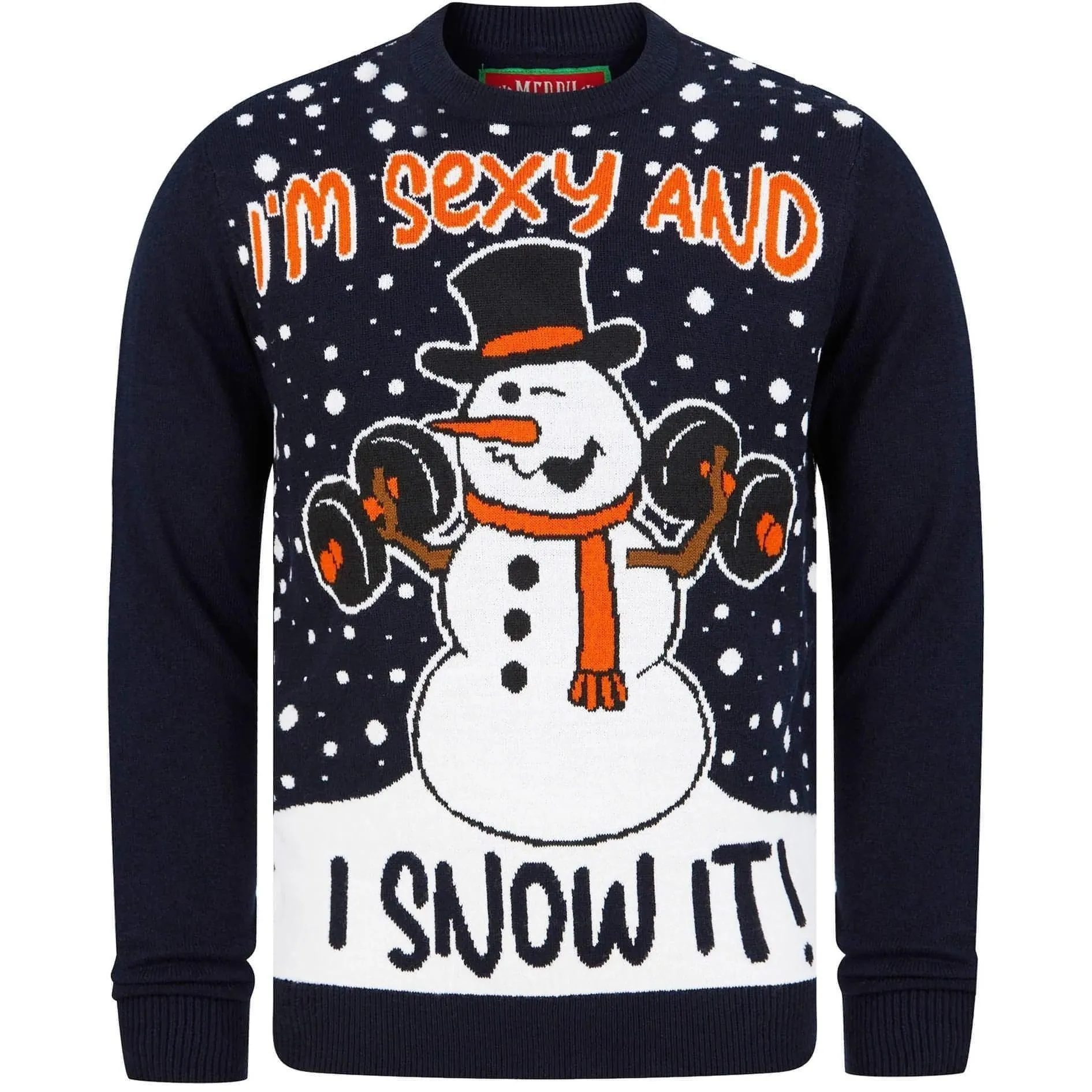 Christmas Snow It Workout Mens Christmas Jumper - Navy