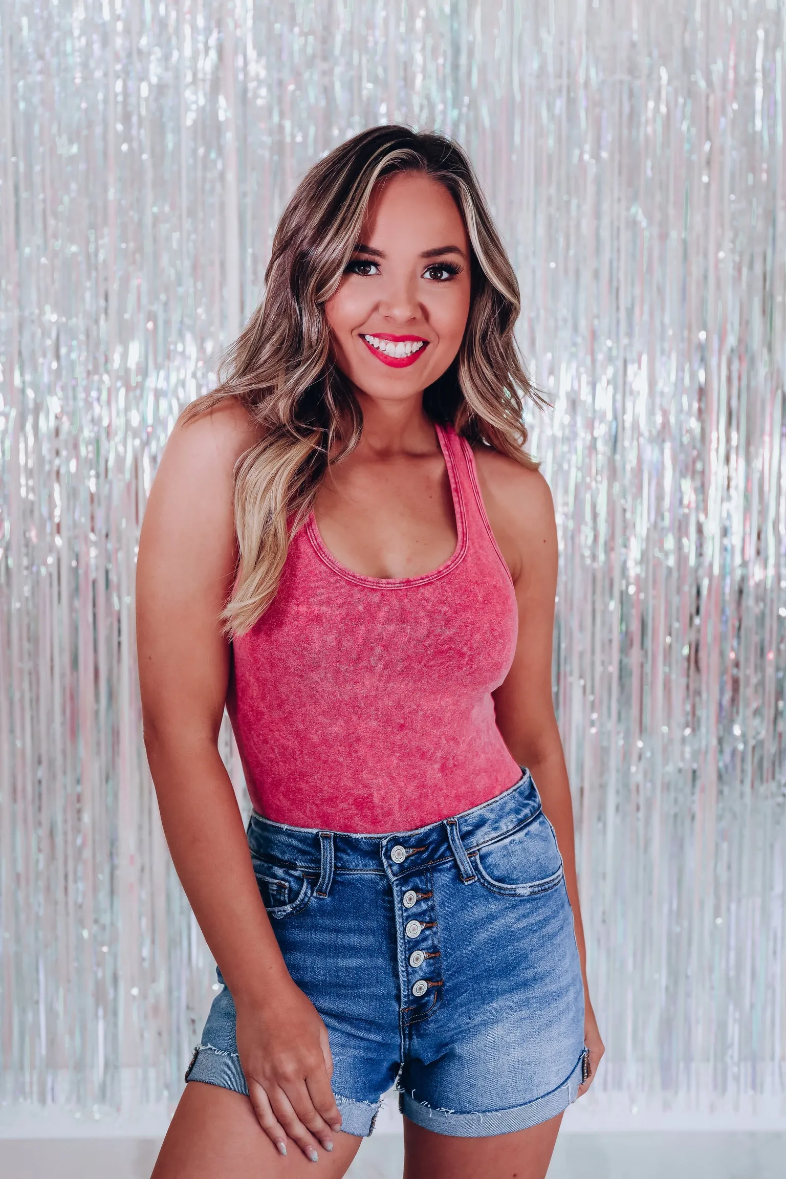 Classic Concept Racer Back Bodysuit - Pink