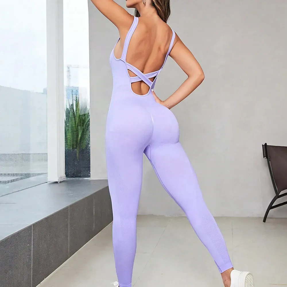 Clio Seamless Ribbed Crossback Jumpsuit