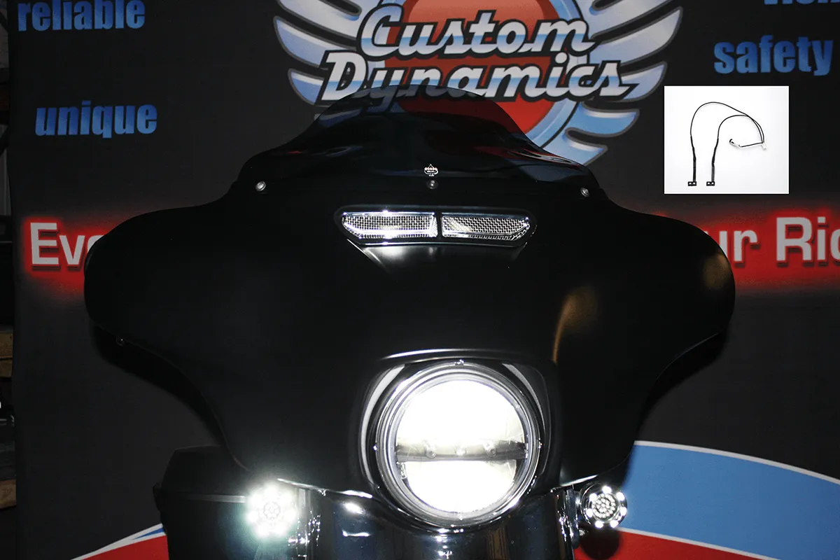 Custom Dynamics CDVENT-TF-AWKIT Lighted Fairing Vent Trim - White DRL with Amber Turn Signals