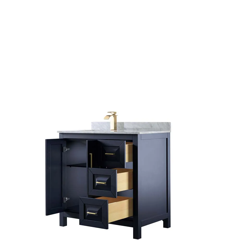 Daria 36 Inch Single Bathroom Vanity in Dark Blue