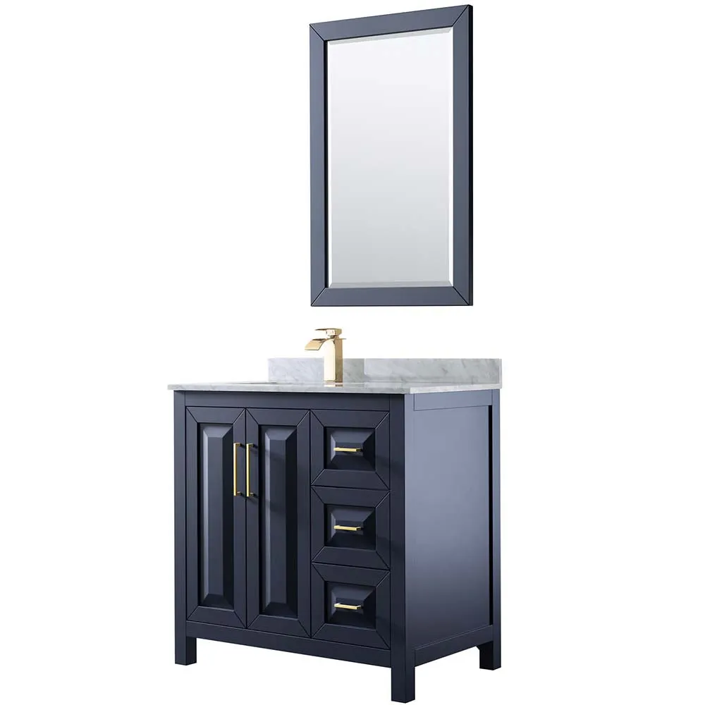 Daria 36 Inch Single Bathroom Vanity in Dark Blue
