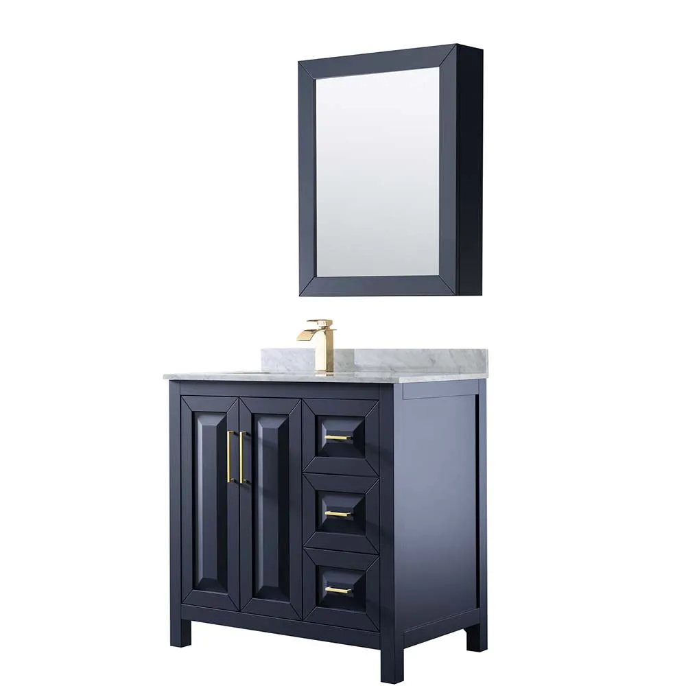 Daria 36 Inch Single Bathroom Vanity in Dark Blue