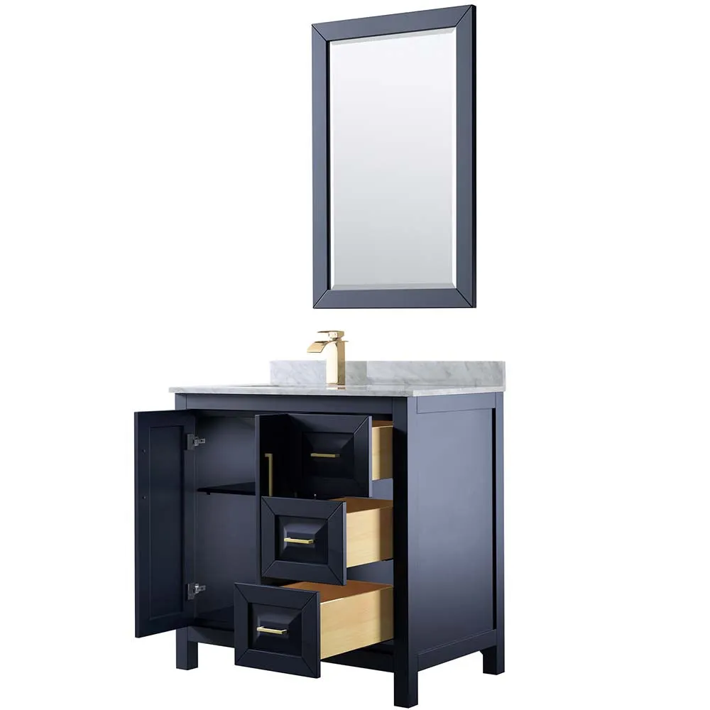 Daria 36 Inch Single Bathroom Vanity in Dark Blue
