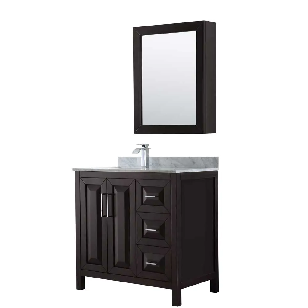 Daria 36 Inch Single Bathroom Vanity in Dark Espresso