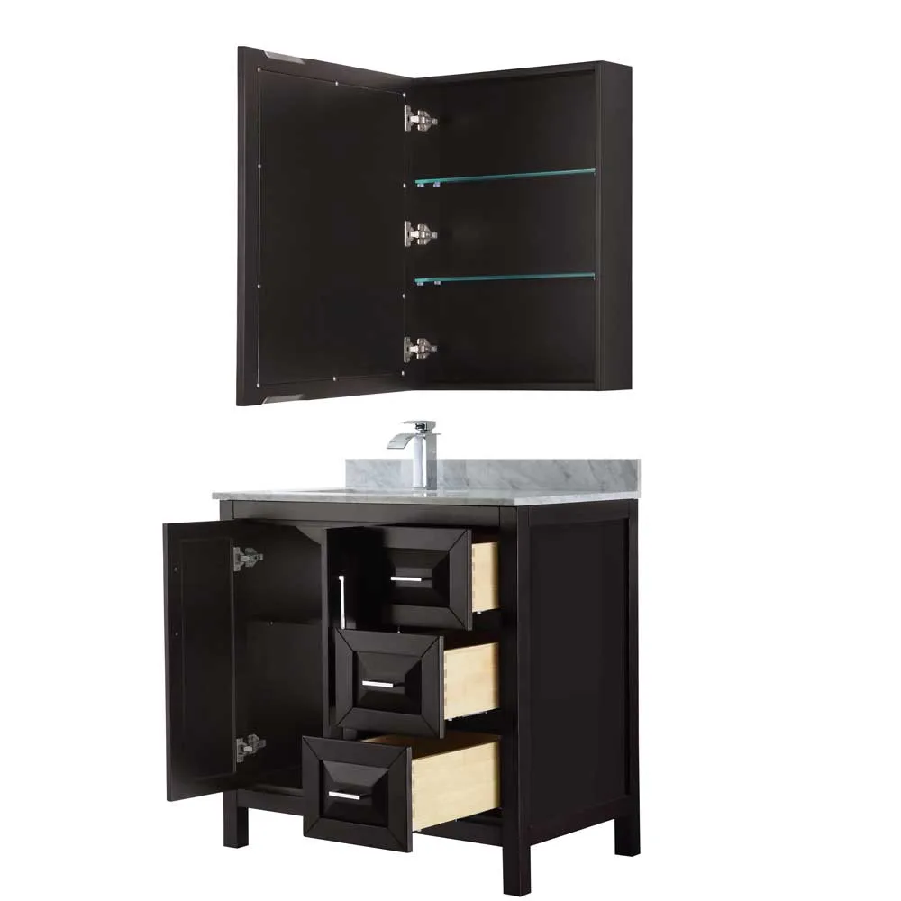 Daria 36 Inch Single Bathroom Vanity in Dark Espresso