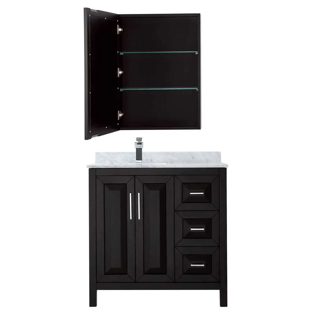 Daria 36 Inch Single Bathroom Vanity in Dark Espresso