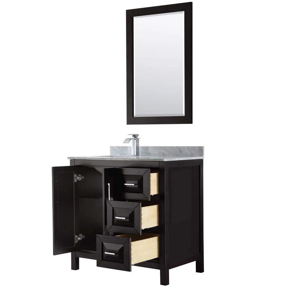 Daria 36 Inch Single Bathroom Vanity in Dark Espresso