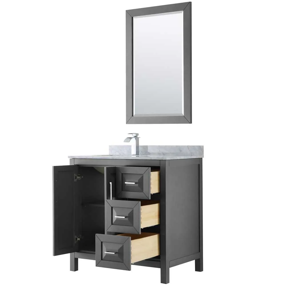 Daria 36 Inch Single Bathroom Vanity in Dark Gray