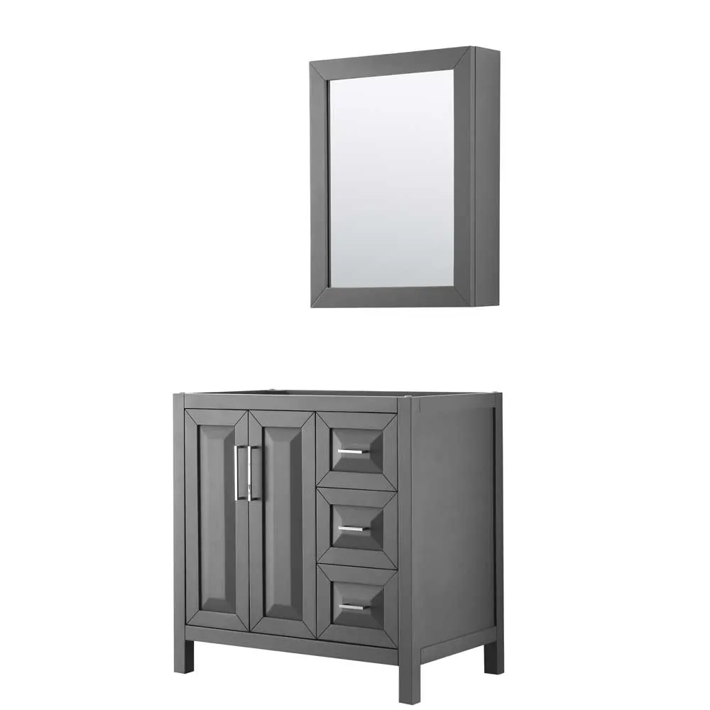 Daria 36 Inch Single Bathroom Vanity in Dark Gray