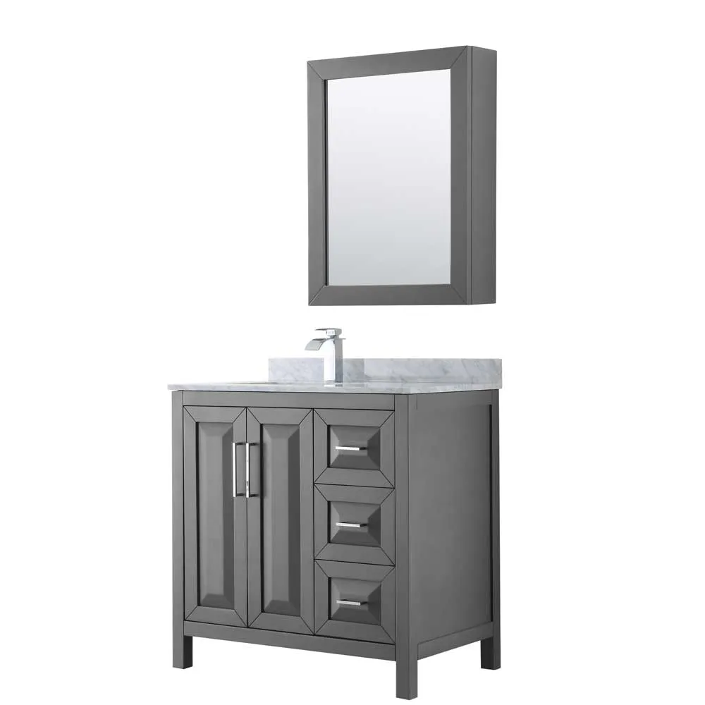 Daria 36 Inch Single Bathroom Vanity in Dark Gray