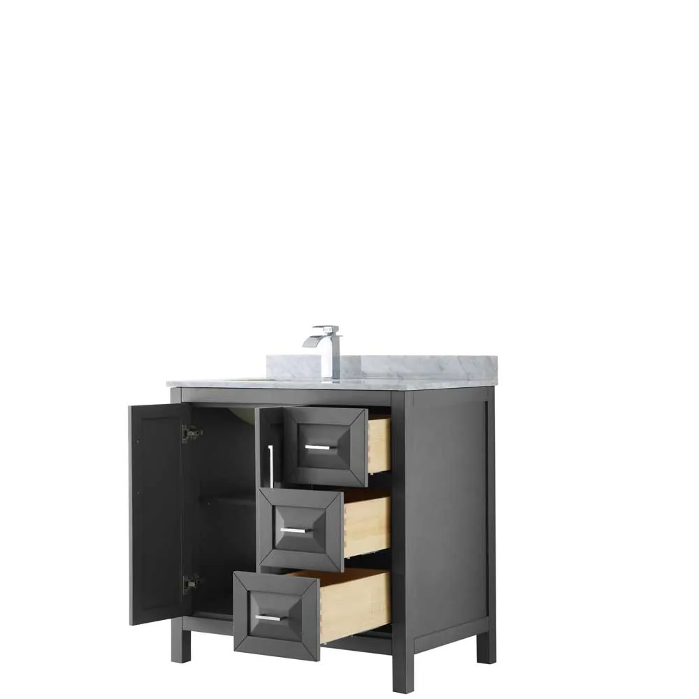 Daria 36 Inch Single Bathroom Vanity in Dark Gray