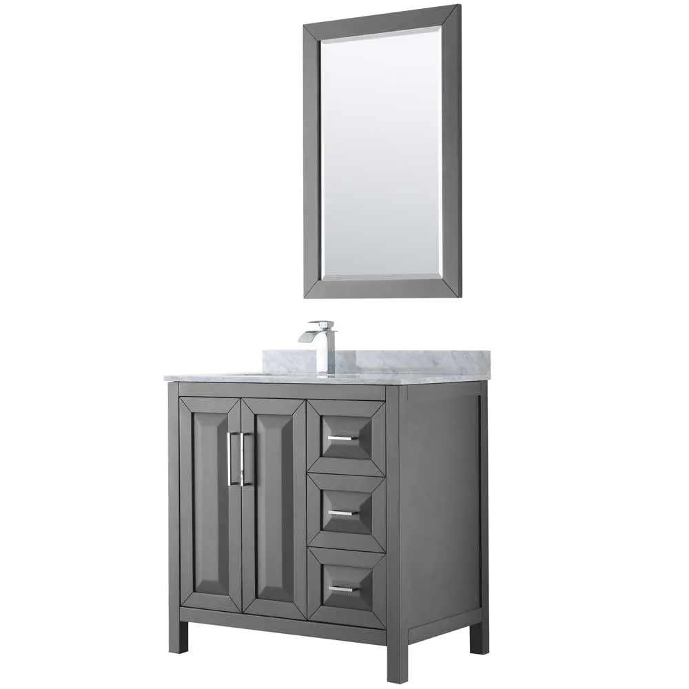 Daria 36 Inch Single Bathroom Vanity in Dark Gray