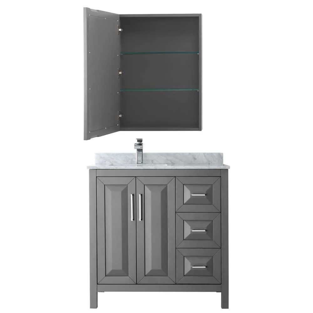 Daria 36 Inch Single Bathroom Vanity in Dark Gray