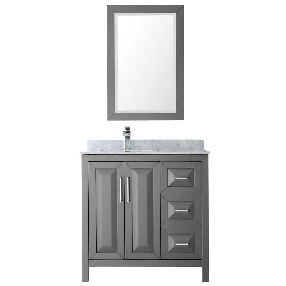 Daria 36 Inch Single Bathroom Vanity in Dark Gray