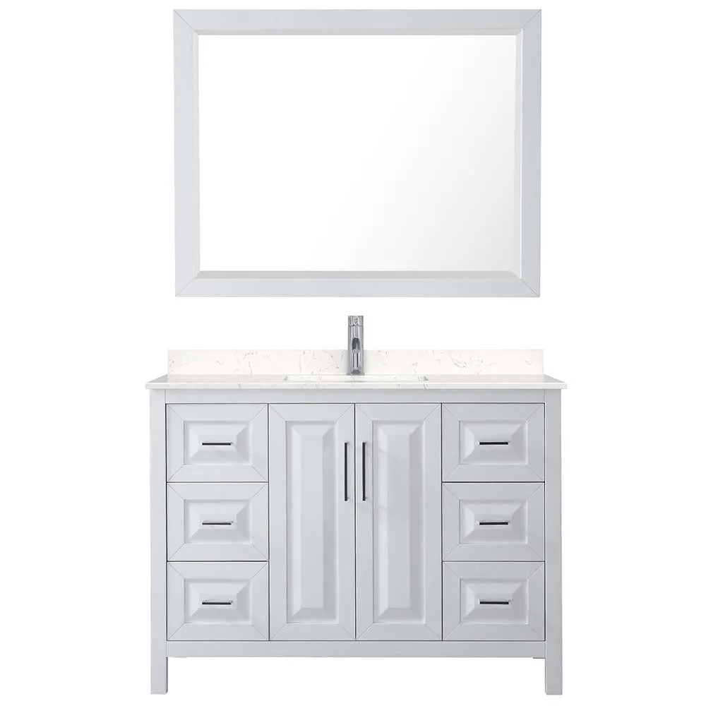 Daria 48 Inch Single Bathroom Vanity in White - Polished Chrome Trim