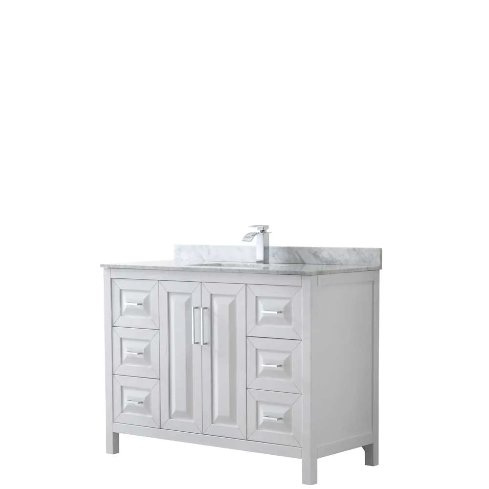 Daria 48 Inch Single Bathroom Vanity in White - Polished Chrome Trim
