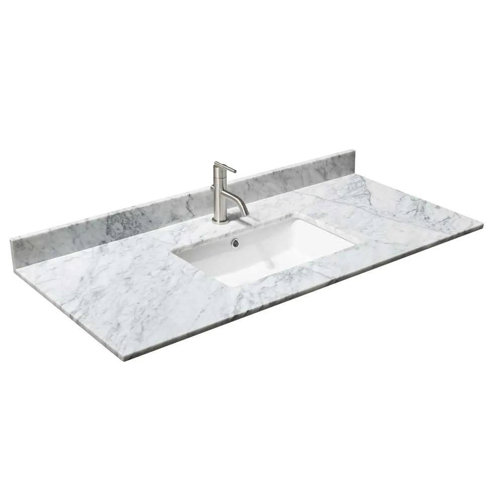 Daria 48 Inch Single Bathroom Vanity in White - Polished Chrome Trim