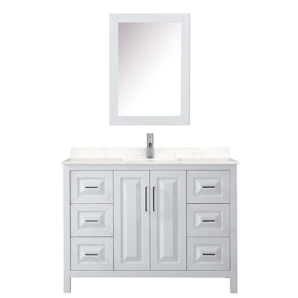 Daria 48 Inch Single Bathroom Vanity in White - Polished Chrome Trim