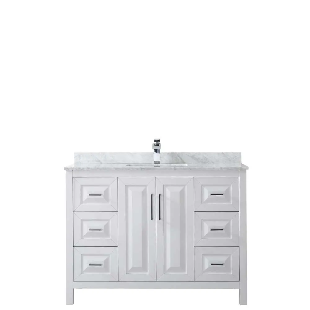 Daria 48 Inch Single Bathroom Vanity in White - Polished Chrome Trim