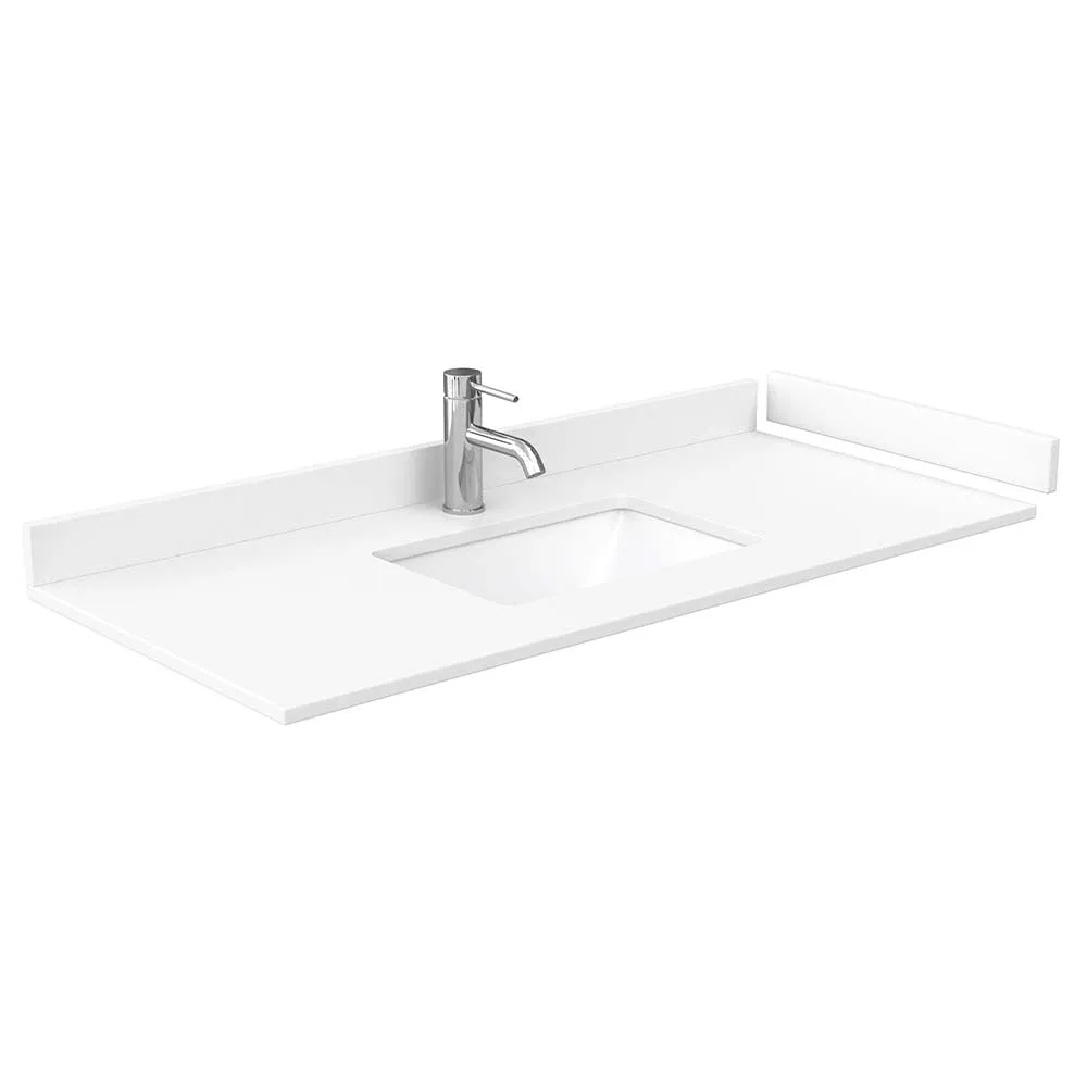 Daria 48 Inch Single Bathroom Vanity in White - Polished Chrome Trim