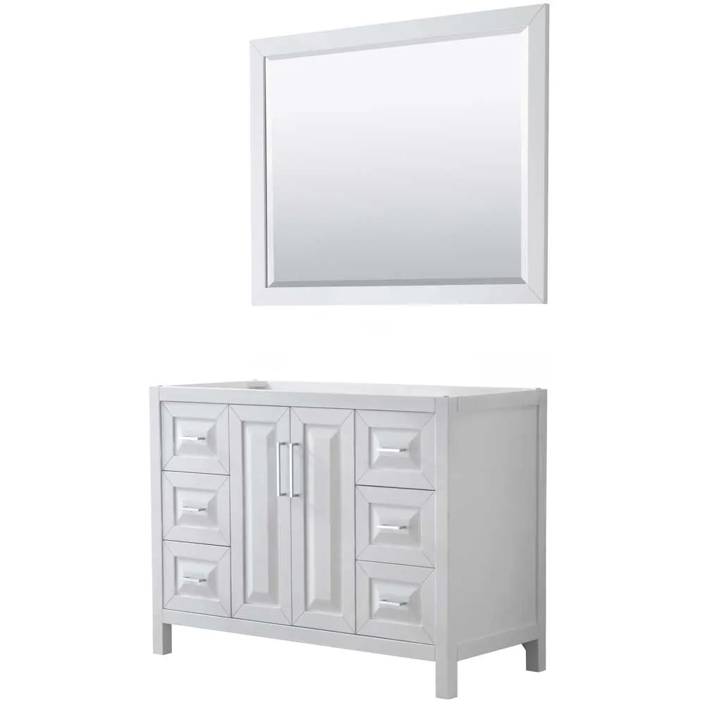 Daria 48 Inch Single Bathroom Vanity in White - Polished Chrome Trim