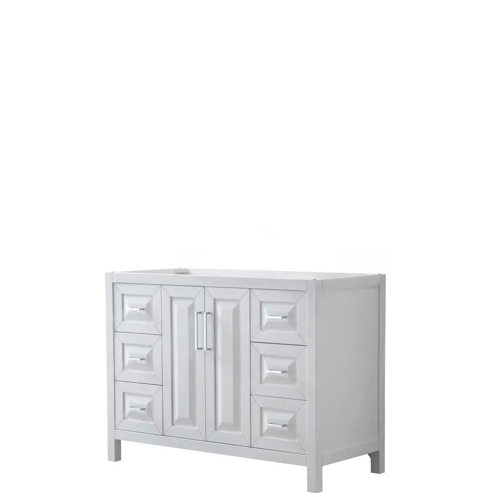 Daria 48 Inch Single Bathroom Vanity in White - Polished Chrome Trim