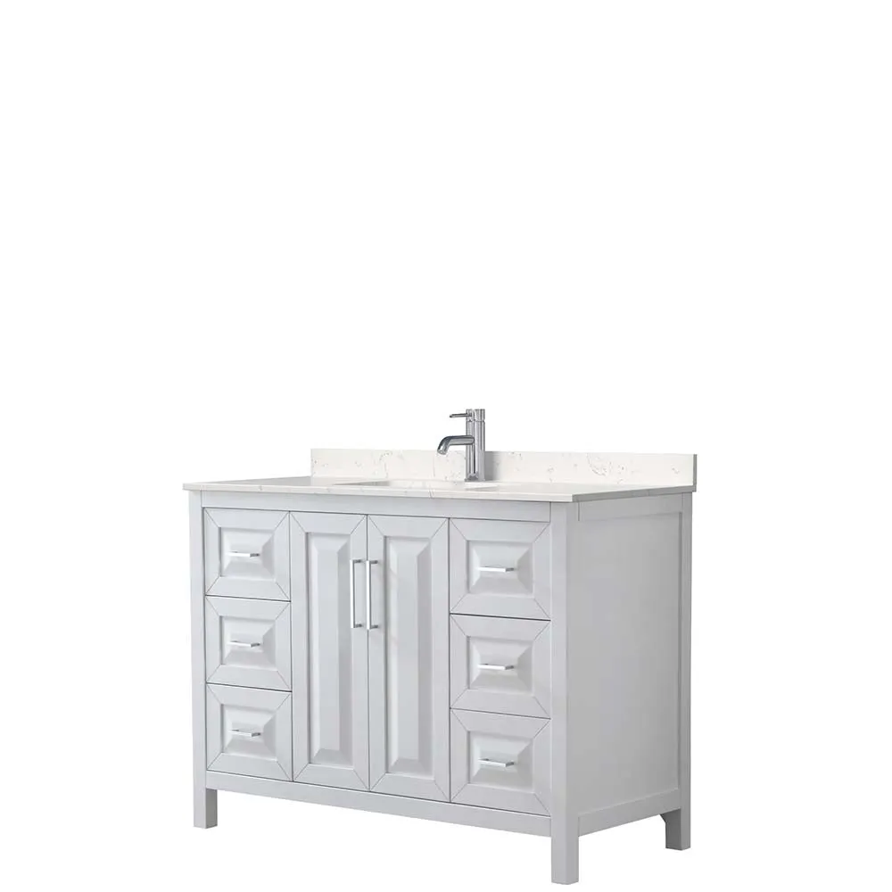 Daria 48 Inch Single Bathroom Vanity in White - Polished Chrome Trim