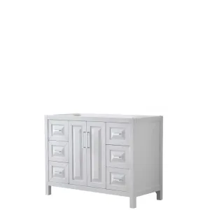 Daria 48 Inch Single Bathroom Vanity in White - Polished Chrome Trim