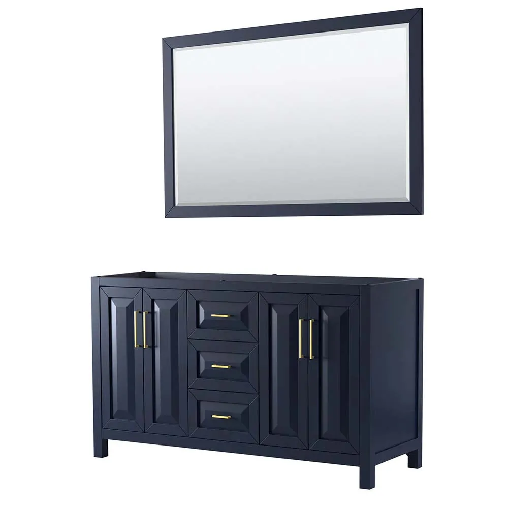 Daria 60 Inch Double Bathroom Vanity in Dark Blue
