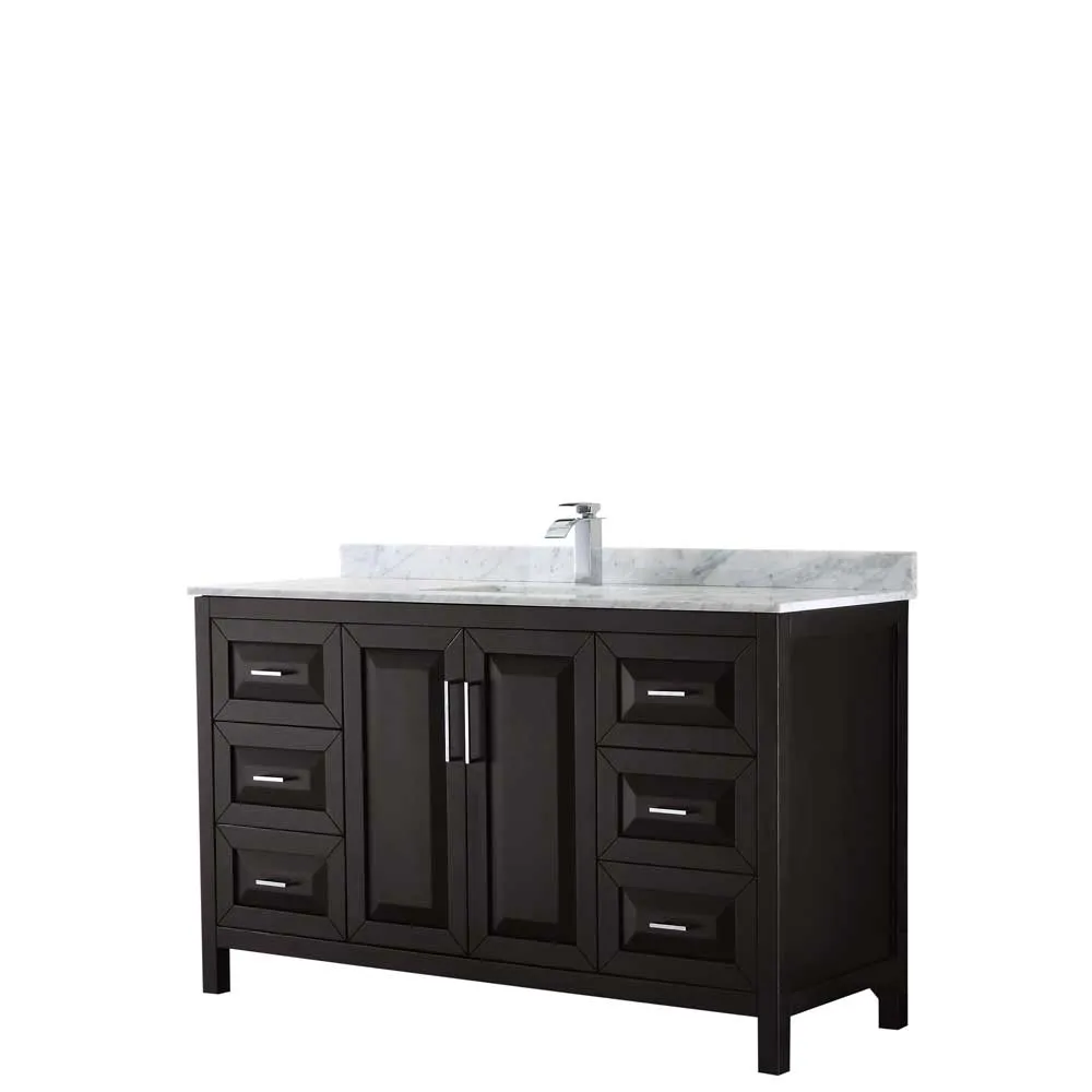 Daria 60 Inch Single Bathroom Vanity in Dark Espresso