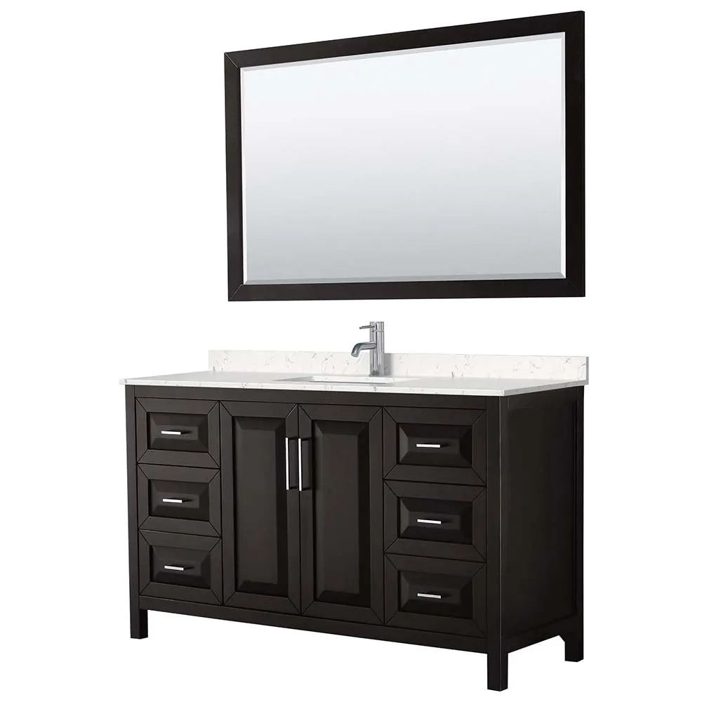 Daria 60 Inch Single Bathroom Vanity in Dark Espresso