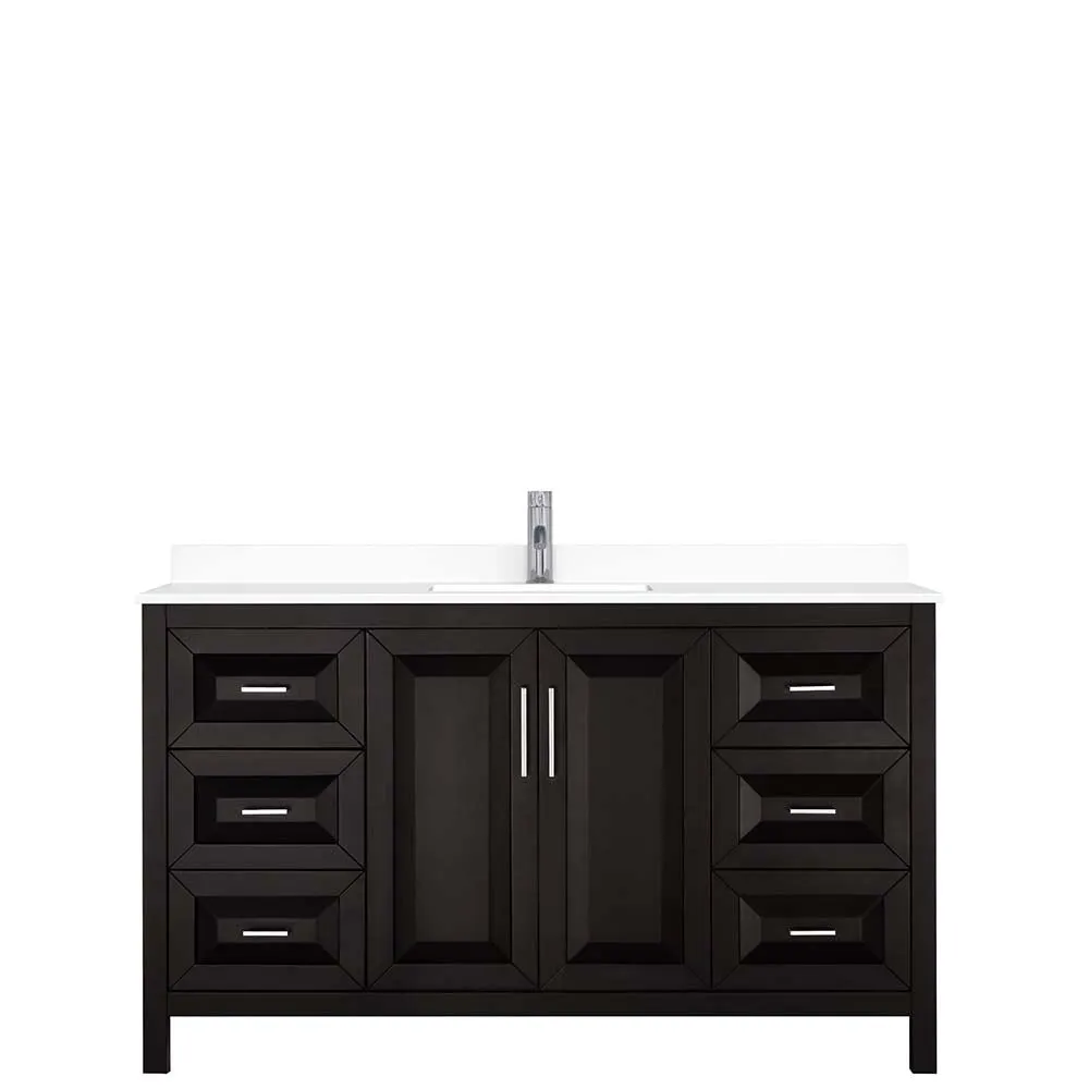 Daria 60 Inch Single Bathroom Vanity in Dark Espresso