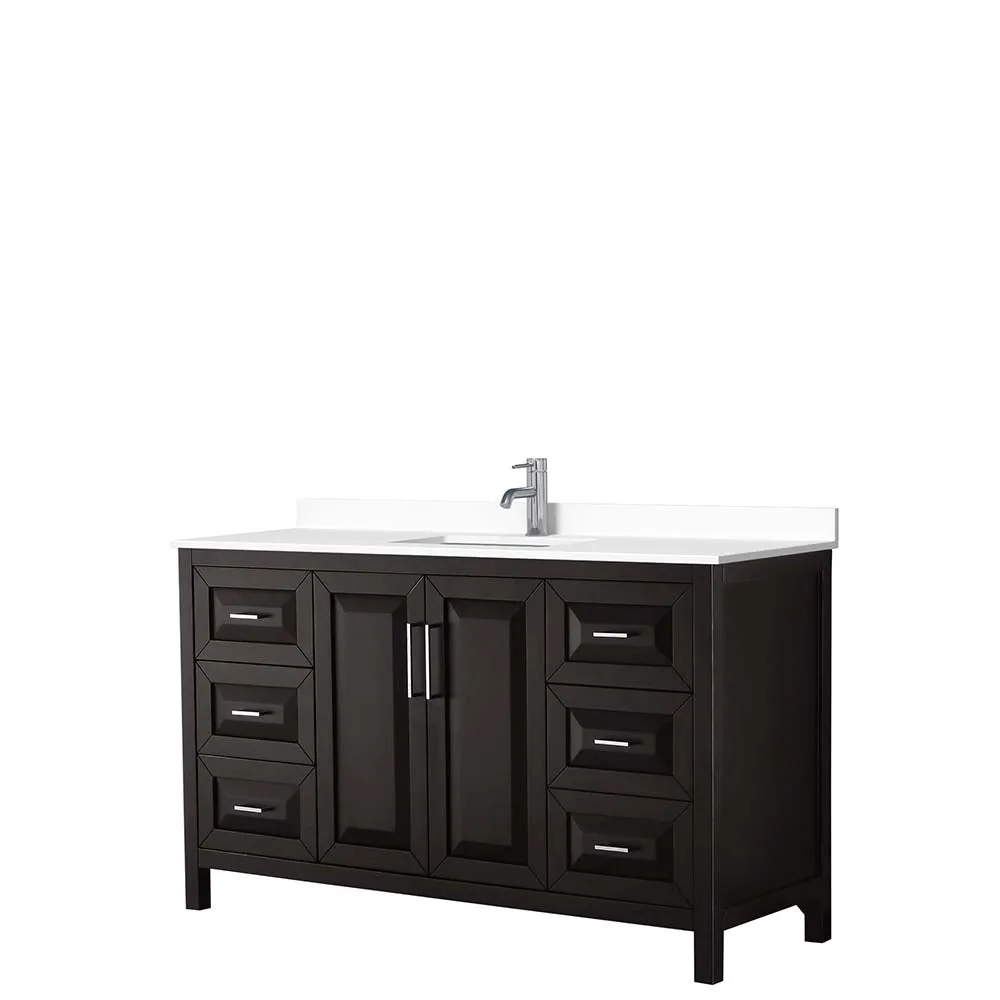 Daria 60 Inch Single Bathroom Vanity in Dark Espresso