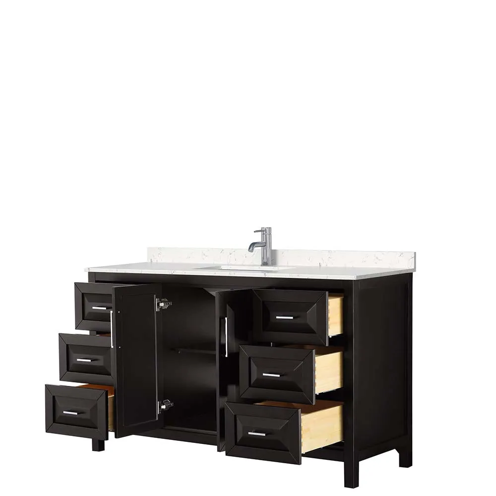 Daria 60 Inch Single Bathroom Vanity in Dark Espresso