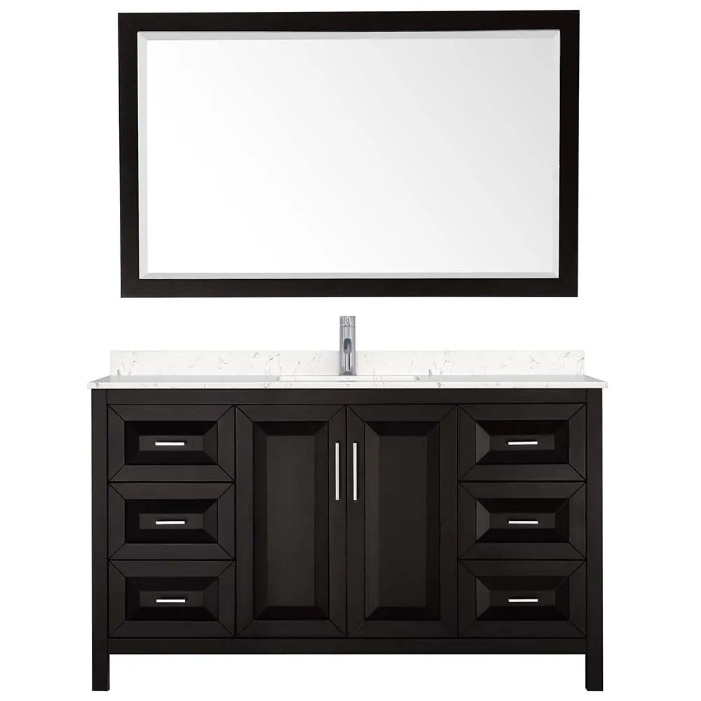 Daria 60 Inch Single Bathroom Vanity in Dark Espresso