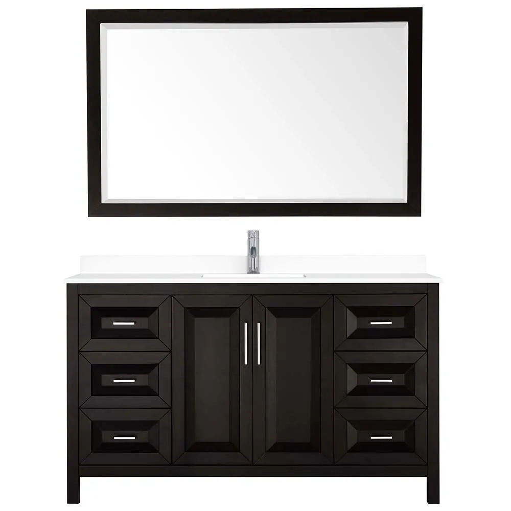 Daria 60 Inch Single Bathroom Vanity in Dark Espresso