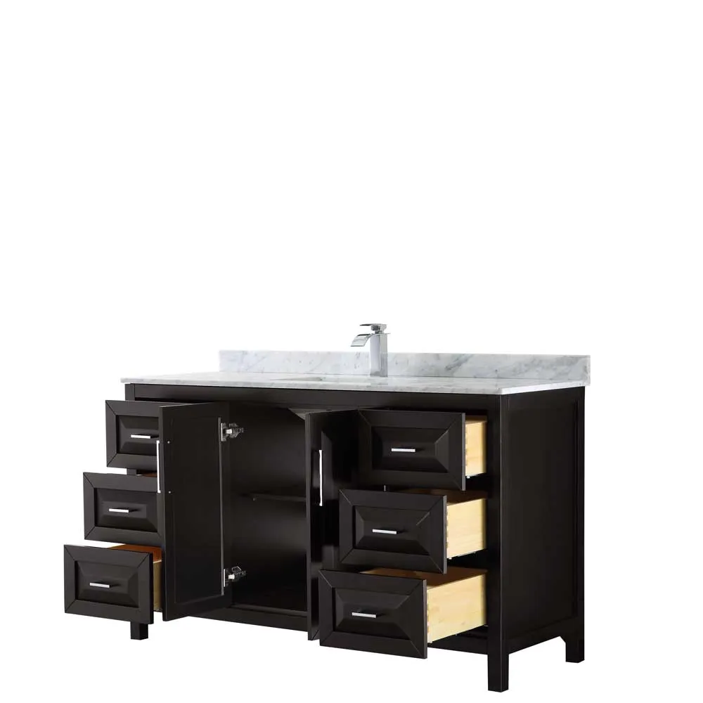 Daria 60 Inch Single Bathroom Vanity in Dark Espresso