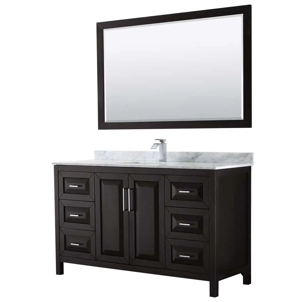 Daria 60 Inch Single Bathroom Vanity in Dark Espresso