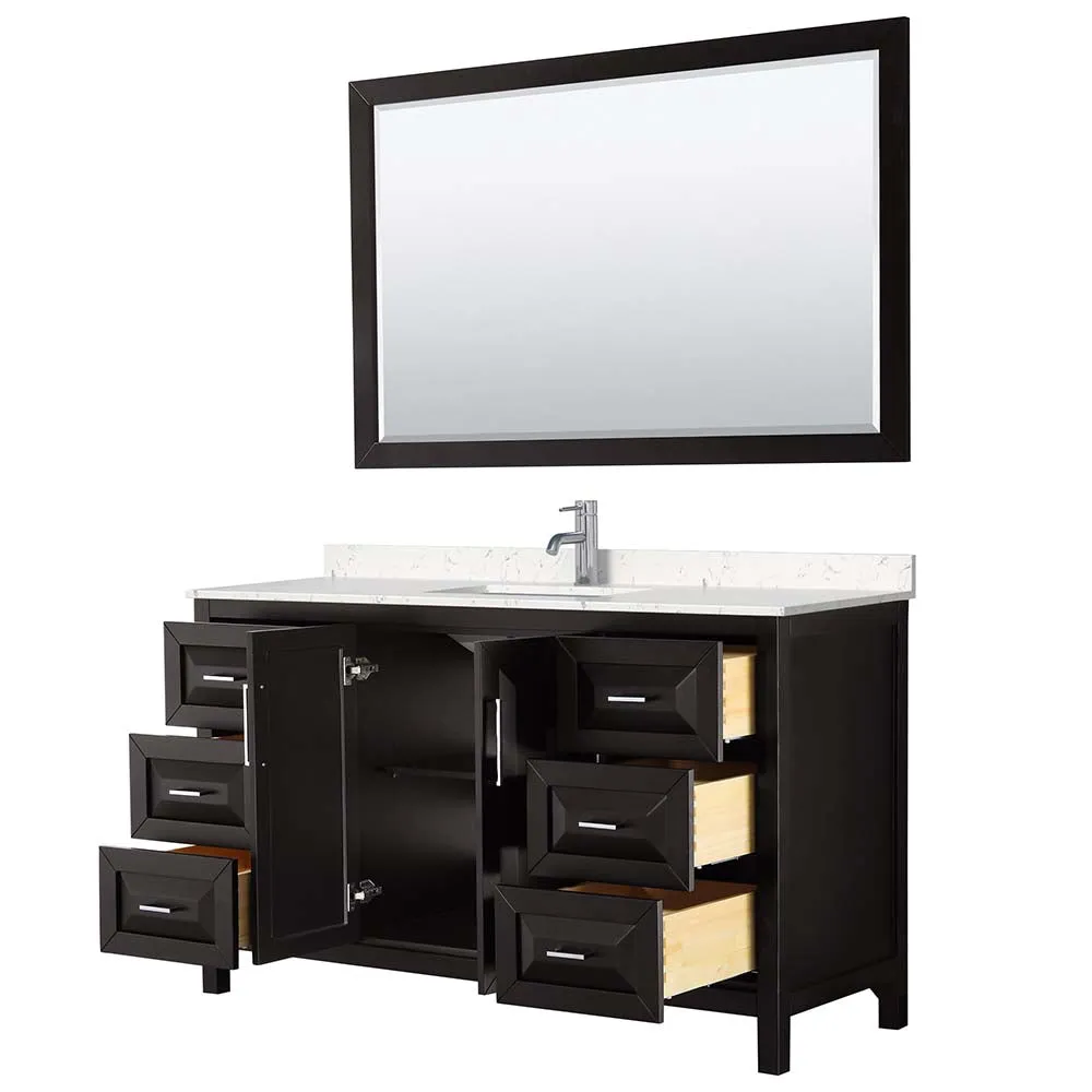 Daria 60 Inch Single Bathroom Vanity in Dark Espresso