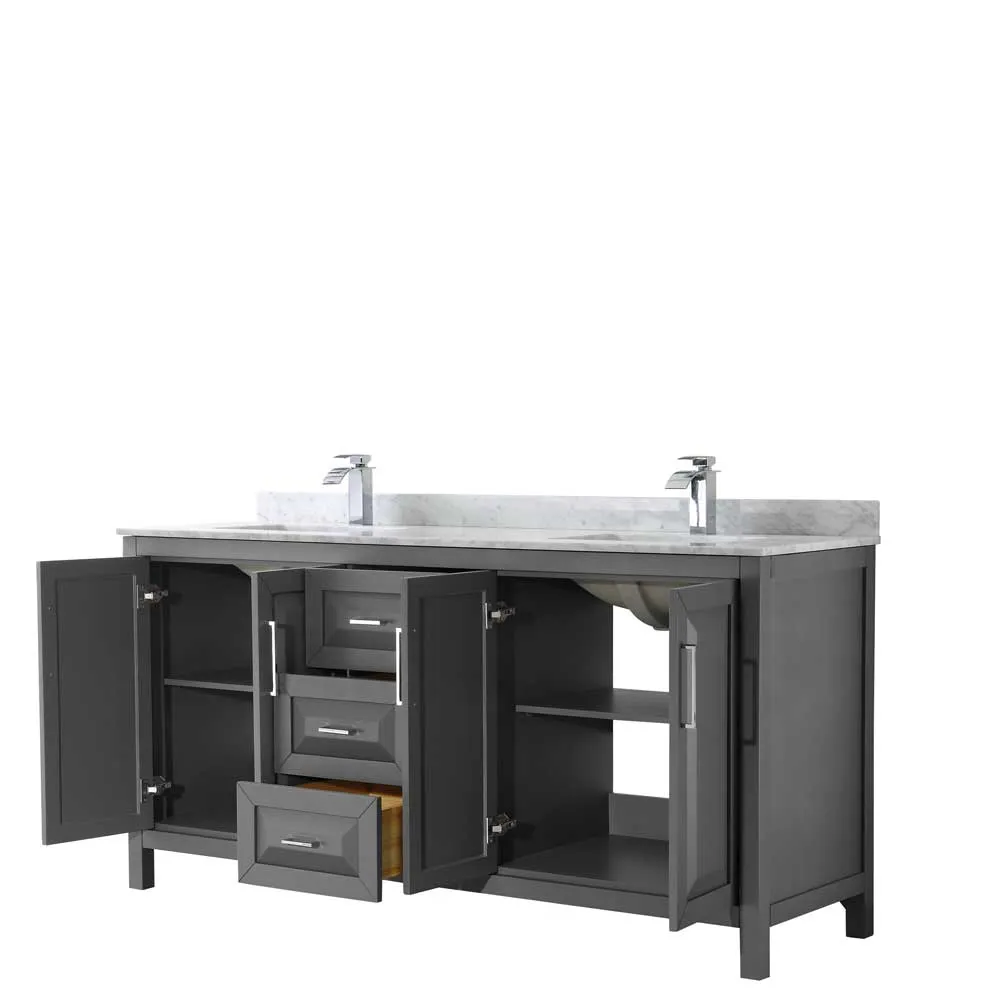 Daria 72 Inch Double Bathroom Vanity in Dark Gray