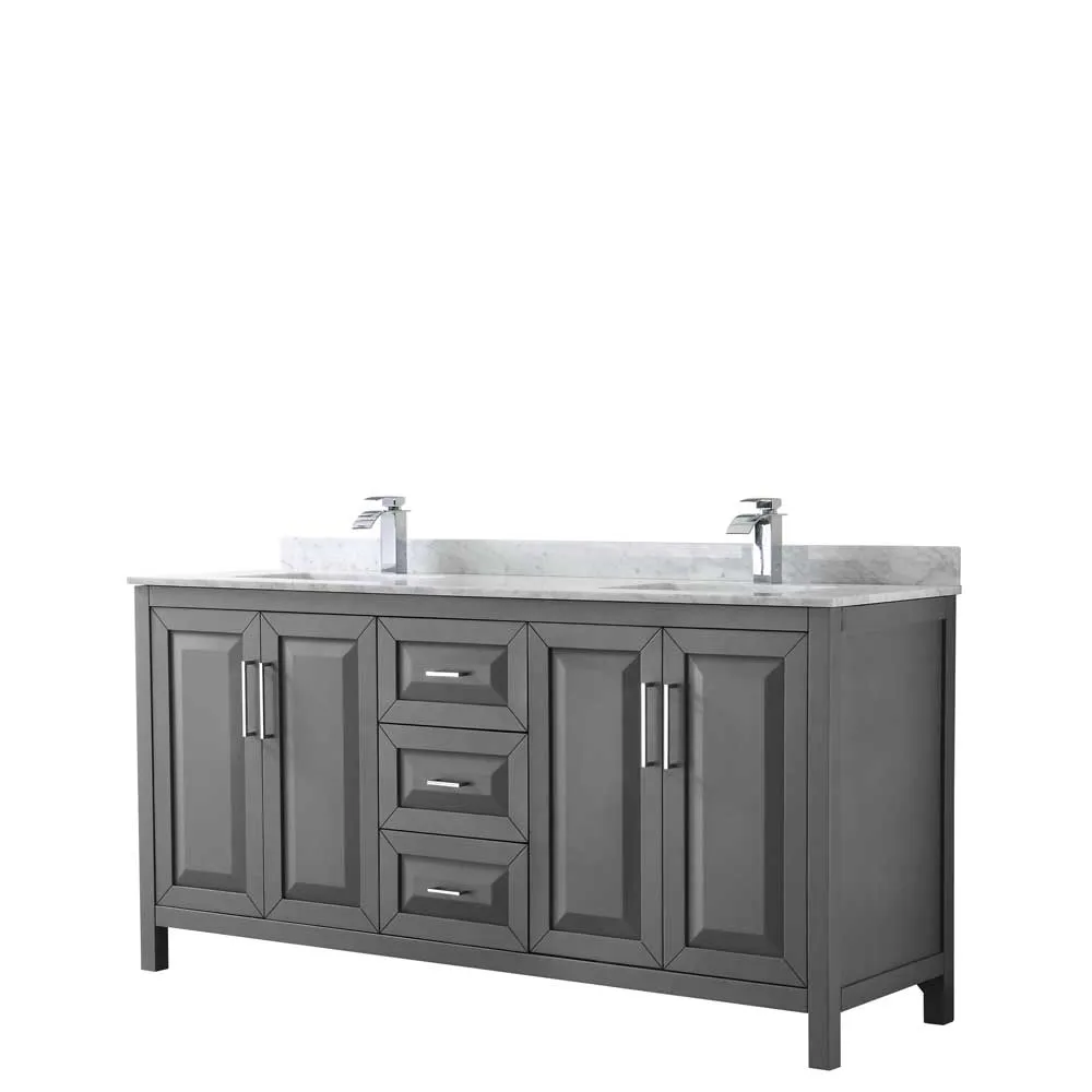 Daria 72 Inch Double Bathroom Vanity in Dark Gray
