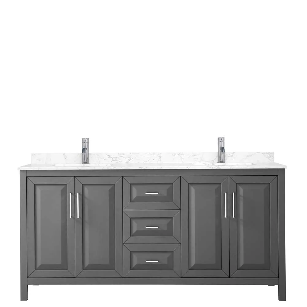 Daria 72 Inch Double Bathroom Vanity in Dark Gray